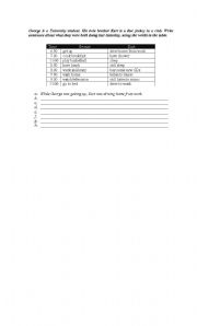 English worksheet: use of while and past continuous