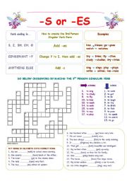 English Worksheet: Verb Form (simple present)