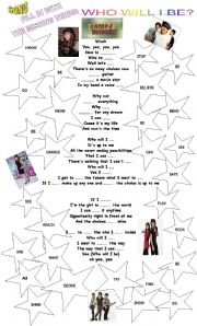 English Worksheet: Song: Who will I be? ( Camp Rock)