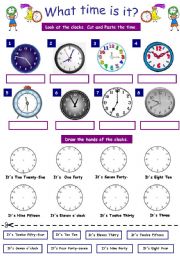 English Worksheet: What time is it? 