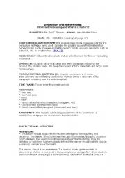 English Worksheet: Advertising
