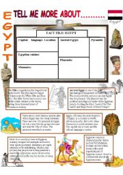 English Worksheet: Tell me more about ......EGYPT