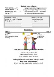 English Worksheet: making suggestions and responses