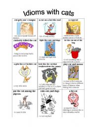 English Worksheet: Idioms with cats