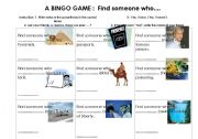 English Worksheet: Present perfect- bingo game