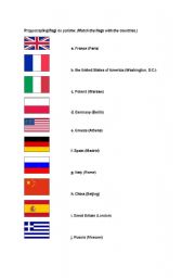 English worksheet: Countries, flags