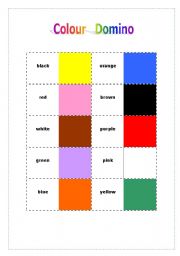English Worksheet: Colour Domino