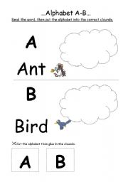 English Worksheet: Alphabet A-B