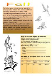 English Worksheet: Fall