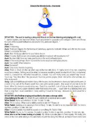 Alice In The Wonderlands Play Script For Advanced Students Esl Worksheet By Cassy