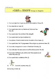 English worksheet: I can do more things in English (11.09.08)