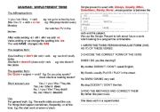English Worksheet: simple present tense