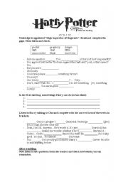English Worksheet: Harry Potter and the Order of the Phoenix (part II)