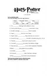 English Worksheet: Harry Potter and the Order of the Phoenix (part III)