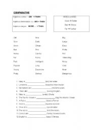 English worksheet: comparative