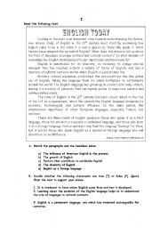 English Worksheet: English test 