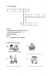 English Worksheet: classroom rules