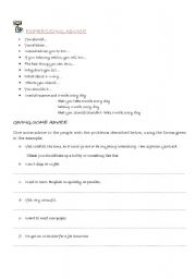 English Worksheet: expressing advice