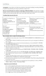 English Worksheet: work