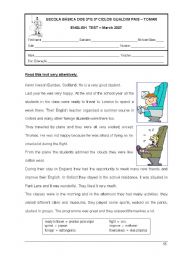 English Worksheet: English Test 6th form