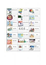 English Worksheet: The use of ON, AT, IN, FROM-TO and IT IS when talking about time.