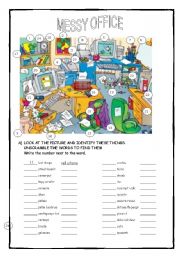 English Worksheet: A MESSY OFFICE