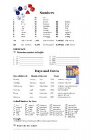 Numbers. Figures and dates