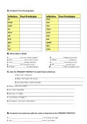 English Worksheet: Present perfect