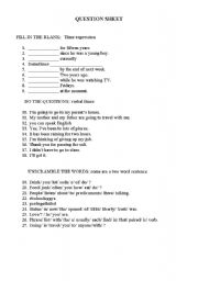 English worksheet: TIC TAC TOC 1