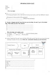 English worksheet: SPEAKING LESSON  part 1