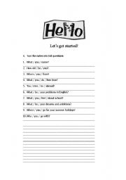 English Worksheet: Exchanging personal information