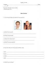 English Worksheet: His / Her and titles