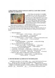 English Worksheet: reading