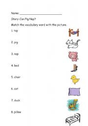 English worksheet: Can Pig Nap?