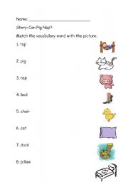 English Worksheet: Can Pig Nap?