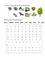 English worksheet: Animal names