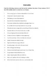 English Worksheet: Proofreading Exercise