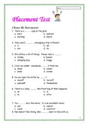 Placement Test Esl Worksheet By June Educate