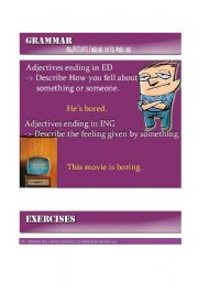English Worksheet: GRAMMAR / ADJECTIVES ENDING IN 
