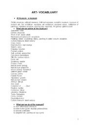 English Worksheet: ART VOCABULARY