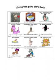 English Worksheet: Idioms with parts of the body