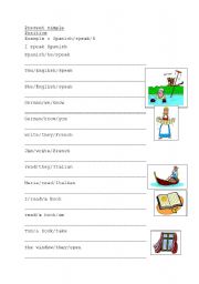 English worksheet: Present simple, positive, drill