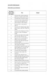 English Worksheet: jobs quizz