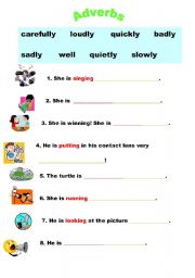 English Worksheet: Adverbs