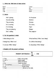 English worksheet: Present continuous Practice