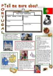 English Worksheet: Tell me more about.....PORTUGAL