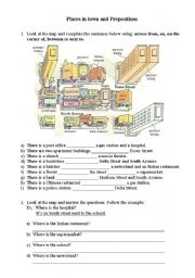 Places in town and Prepositions