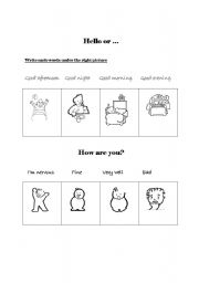 English worksheet: Hello or ......