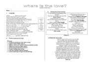English Worksheet: WHERE IS THE LOVE--black eyed peas