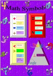 English Worksheet: Math Symbols 